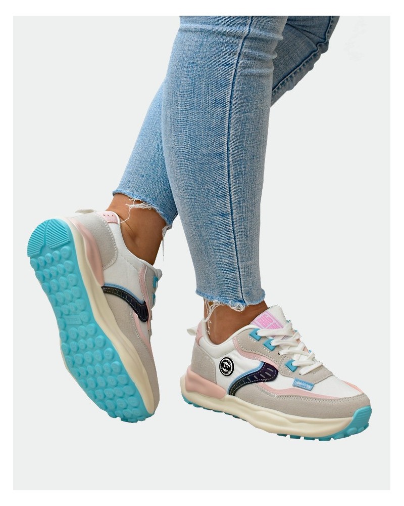 Sneakersy damskie Big Star KK274097 Biało-różowe