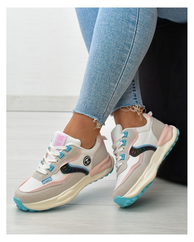 Sneakersy damskie Big Star KK274097 Biało-różowe