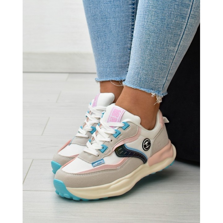 Sneakersy damskie Big Star KK274097 Biało-różowe