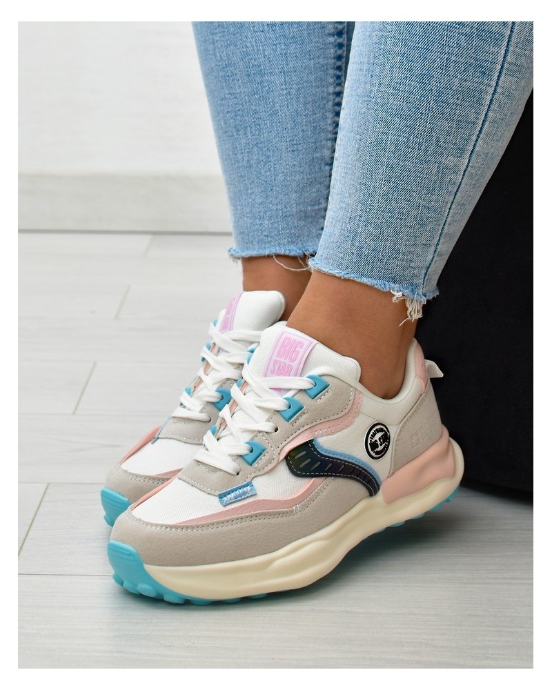 Sneakersy damskie Big Star KK274097 Biało-różowe