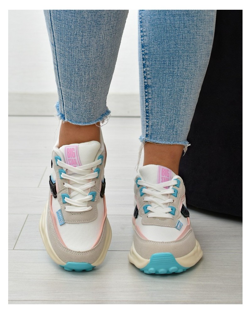 Sneakersy damskie Big Star KK274097 Biało-różowe