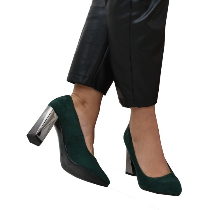 Czółenka damskie ZanZara 183 Zielone