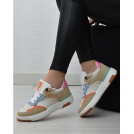 Buty sportowe damskie Big Star LL274437 Białe/Beżowe/Niebieskie