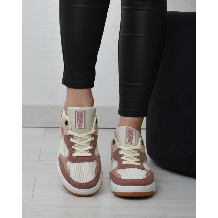 Buty sportowe damskie Big Star LL274438 Beżowe/Różowe