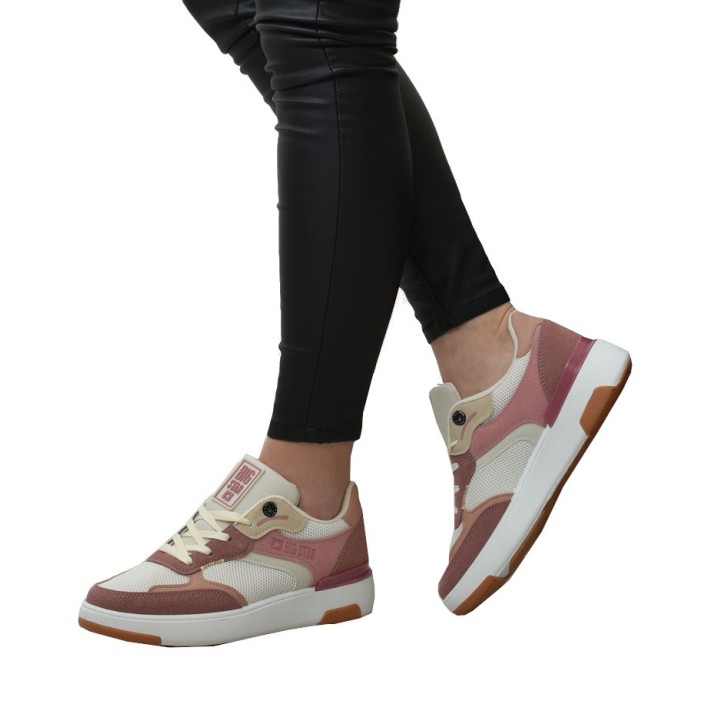 Buty sportowe damskie Big Star LL274438 Beżowe/Różowe