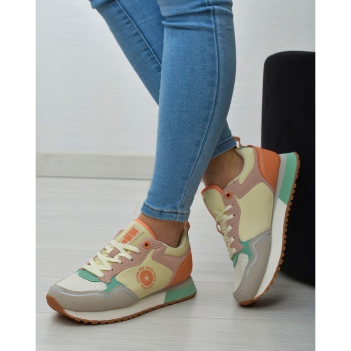 Buty sportowe damskie Big Star LL274542 Różowe/szare