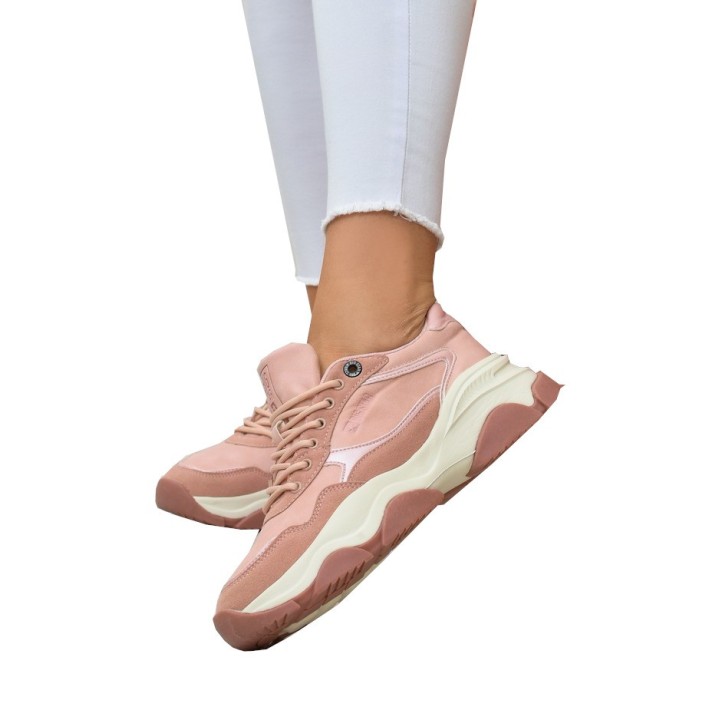 Sneakersy damskie Big Star KK274385 Różowe