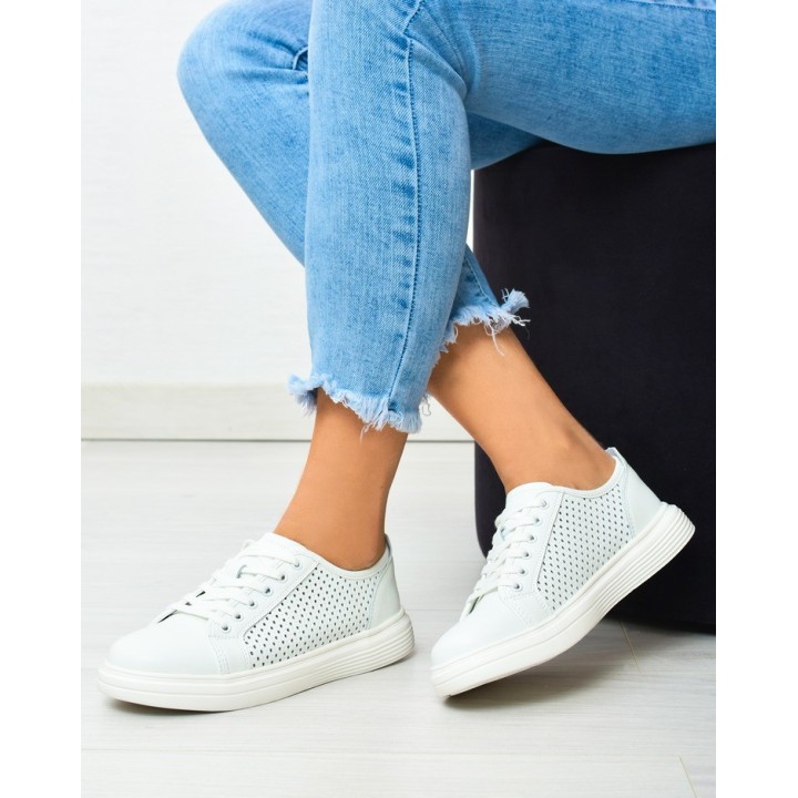 Sneakersy damskie skórzane Vinceza 7894 Białe