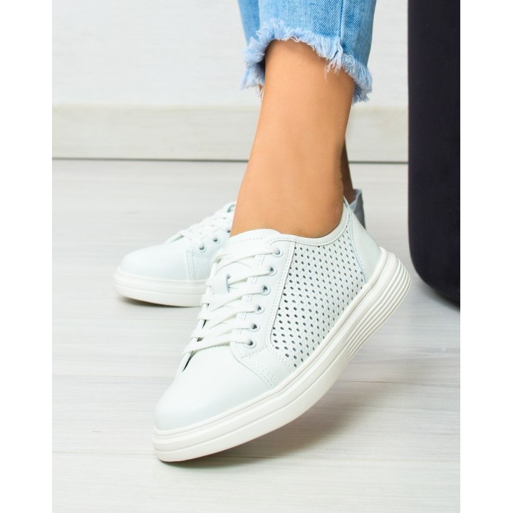 Sneakersy damskie skórzane Vinceza 7894 Białe