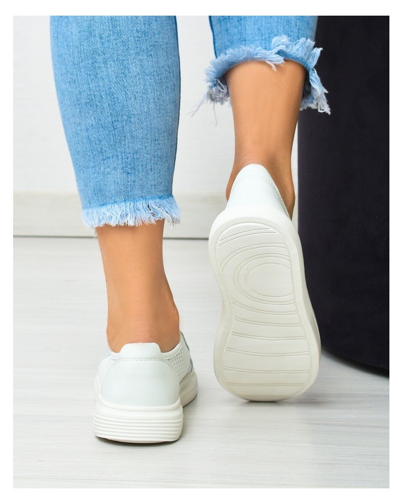 Sneakersy damskie skórzane Vinceza 7894 Białe