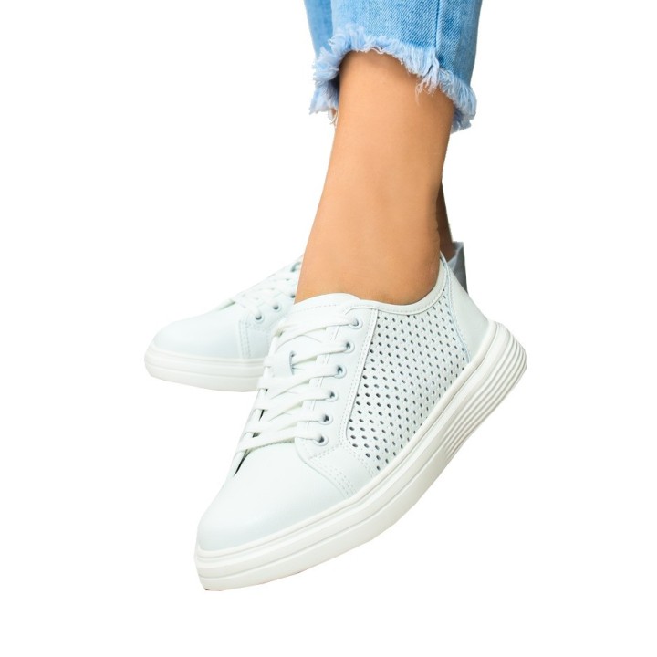 Sneakersy damskie skórzane Vinceza 7894 Białe