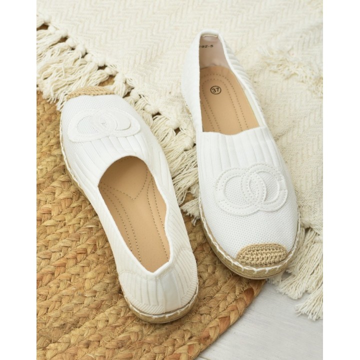 Espadryle damskie F92-5 Białe
