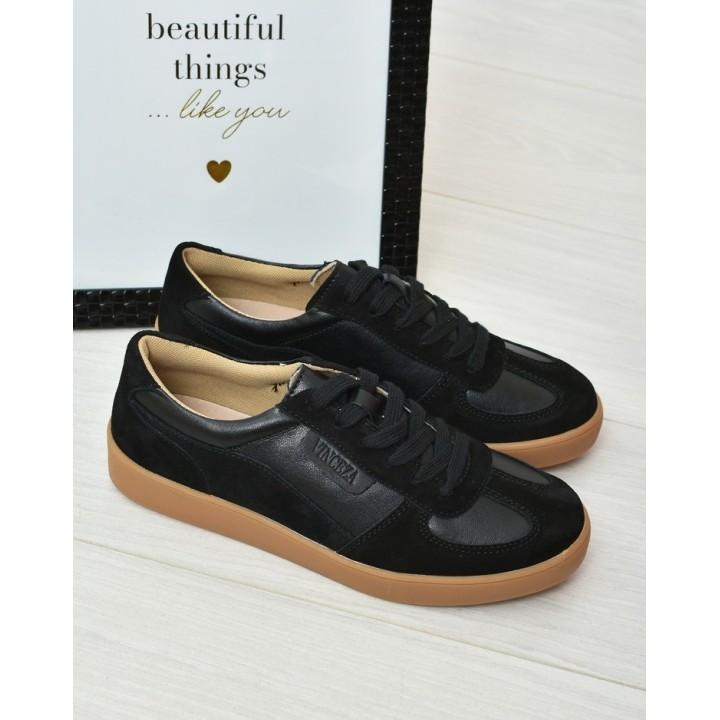 Buty sportowe skórzane Vinceza 7933 Czarne