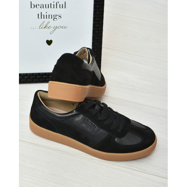 Buty sportowe skórzane Vinceza 7933 Czarne