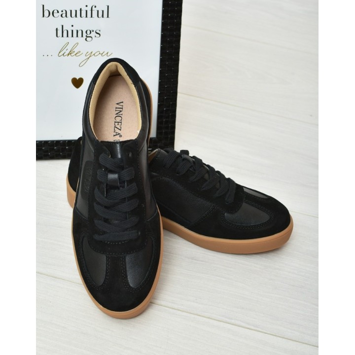Buty sportowe skórzane Vinceza 7933 Czarne