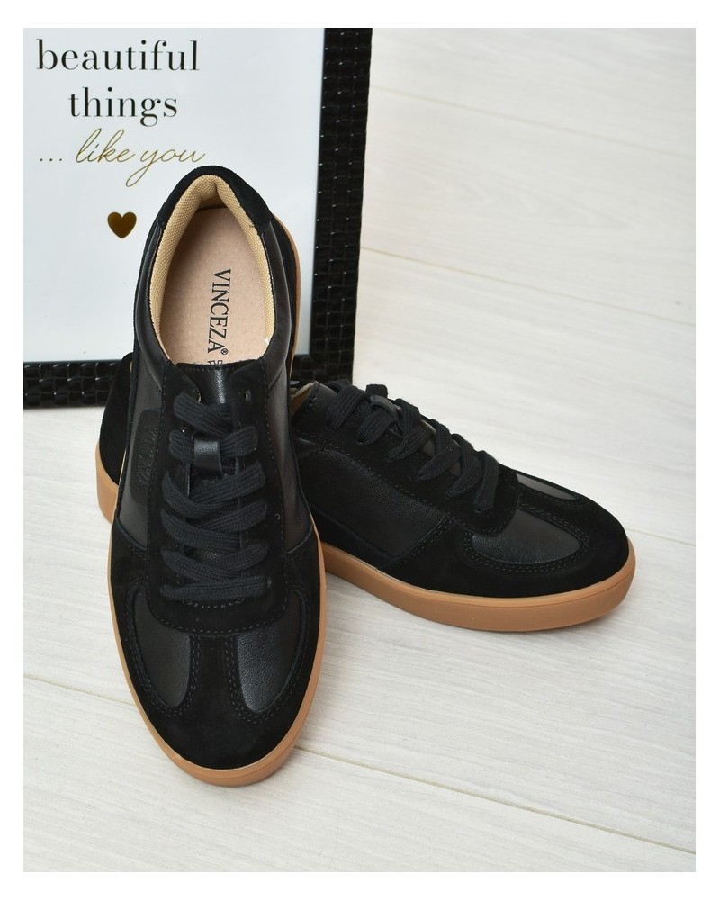 Buty sportowe skórzane Vinceza 7933 Czarne