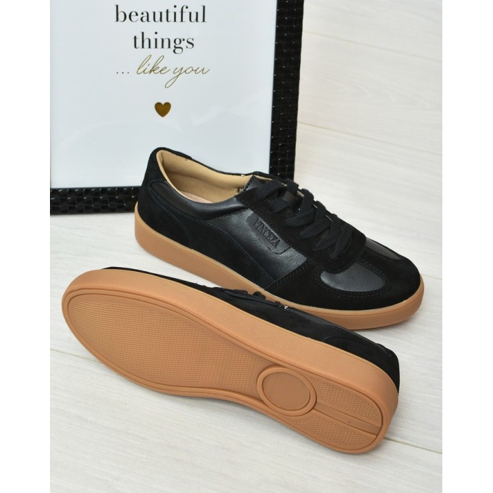 Buty sportowe skórzane Vinceza 7933 Czarne