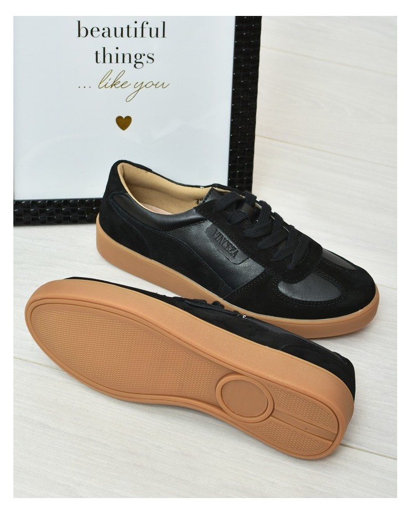 Buty sportowe skórzane Vinceza 7933 Czarne