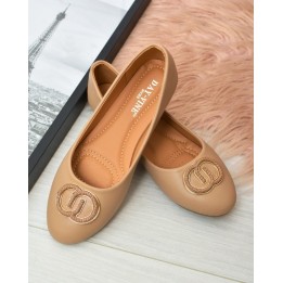 Baleriny damskie 9988-71 Khaki