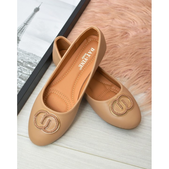 Baleriny damskie 9988-71 Khaki