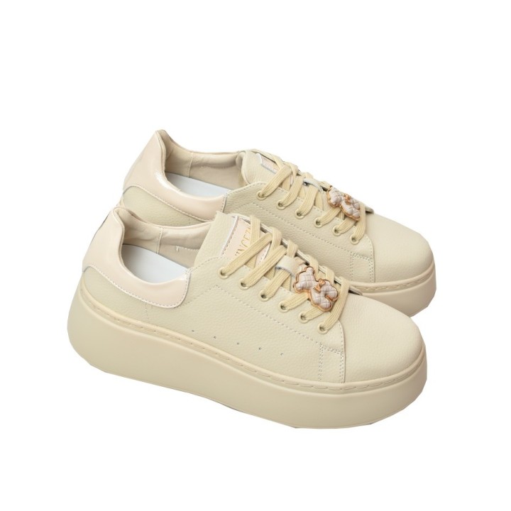 Sneakersy damskie skórzane Vinceza 66641 Beżowe