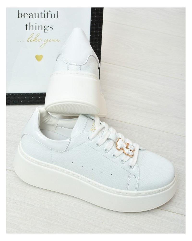 Sneakersy damskie skórzane Vinceza 66641 Białe
