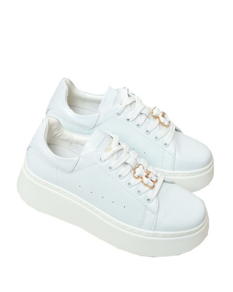 Sneakersy damskie skórzane Vinceza 66641 Białe