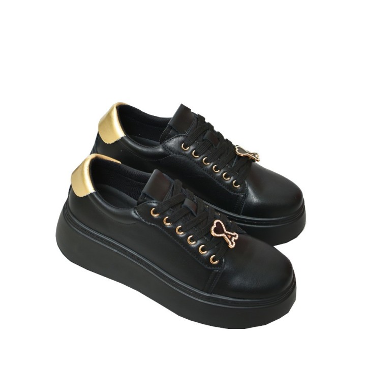 Sneakersy damskie skórzane Vinceza 66700 Czarne