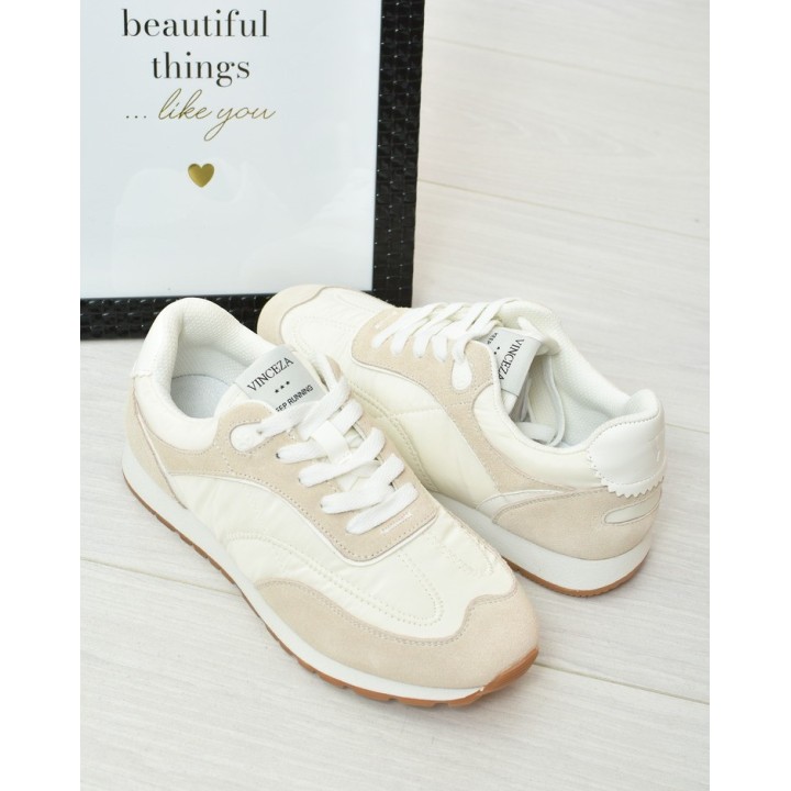 Buty sportowe skórzane Vinceza 72301 Białe