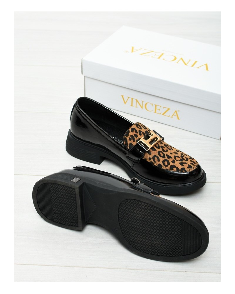Mokasyny damskie Vinceza 66790 Czarne Lakier