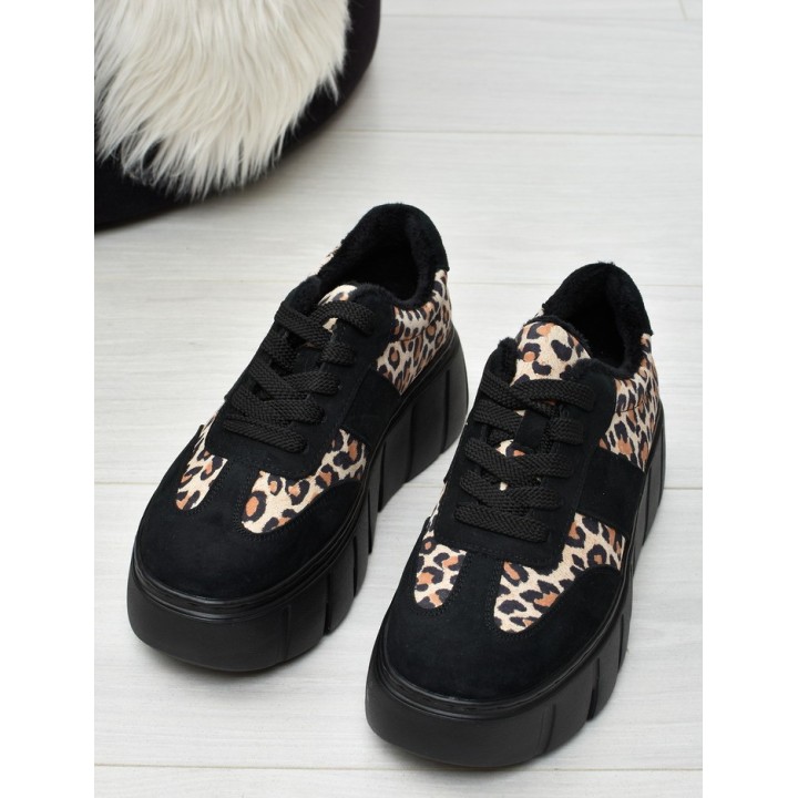 Sneakersy ocieplane damskie Vinceza 66841 Czarny/Beż
