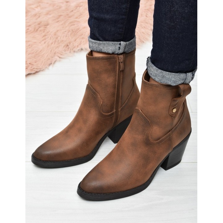 Botki damskie Seastar QT104 Camel