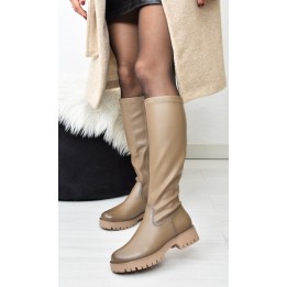 Kozaki damskie Potocki 12729 Khaki
