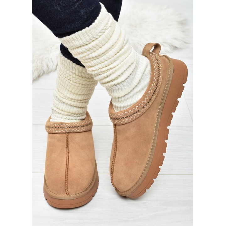 Botki damskie Mule American CY187 Camel