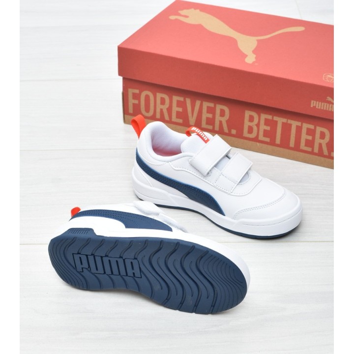 Buty sportowe dziecięce Puma 312152-04 Biało-Granatowe