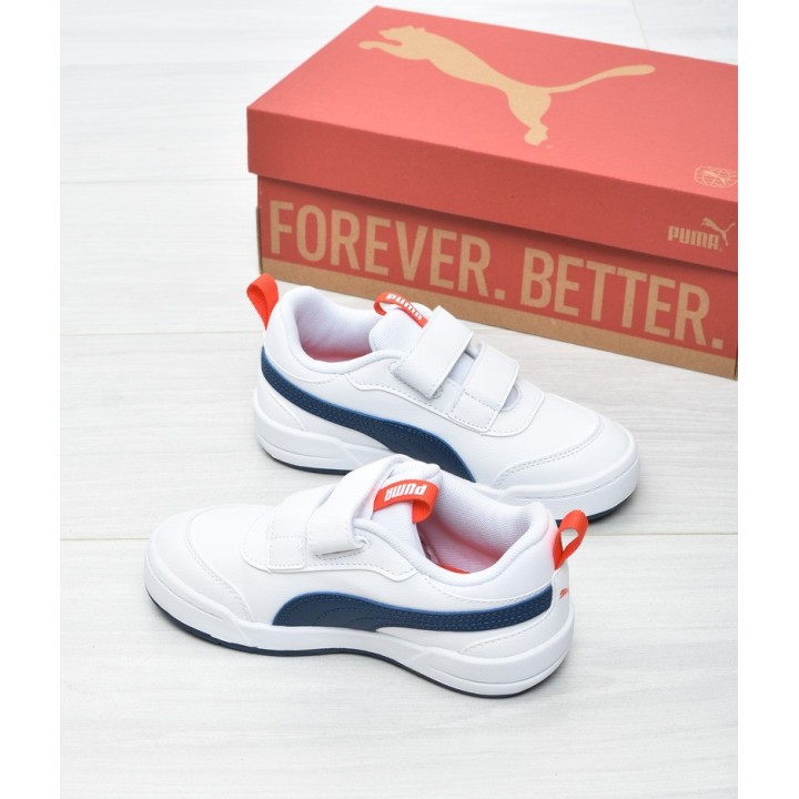 Buty sportowe dziecięce Puma 312152-04 Biało-Granatowe