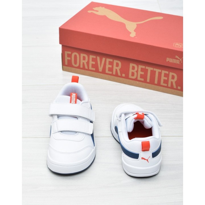 Buty sportowe dziecięce Puma 312152-04 Biało-Granatowe