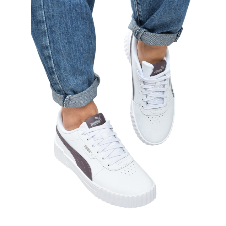 Obuwie młodzieżowe Puma 400365-19 Białe-Róż