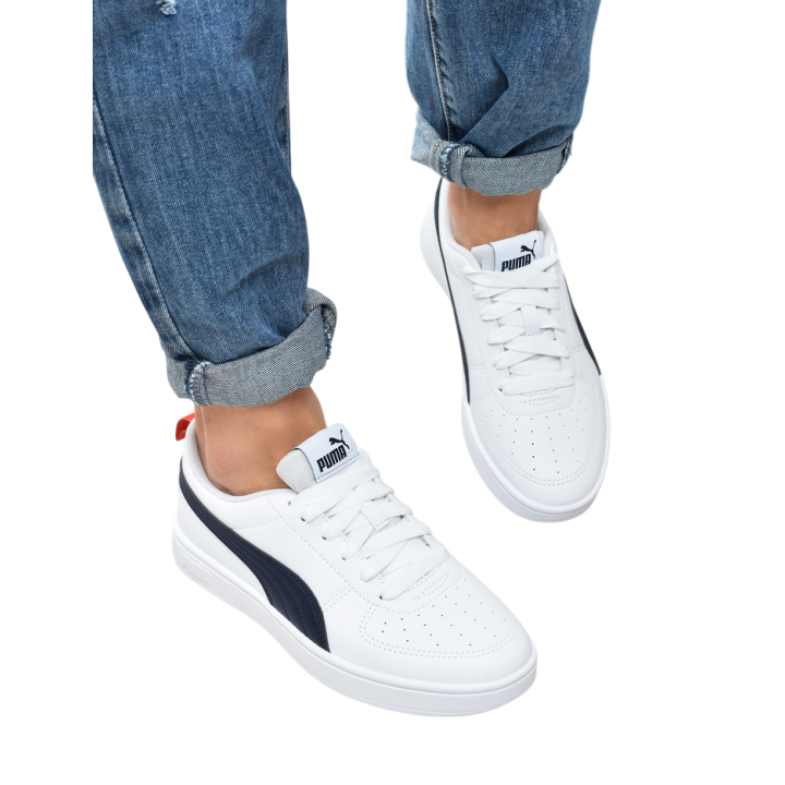 Obuwie młodzieżowe Puma 384311-09 Biało-Granatowe