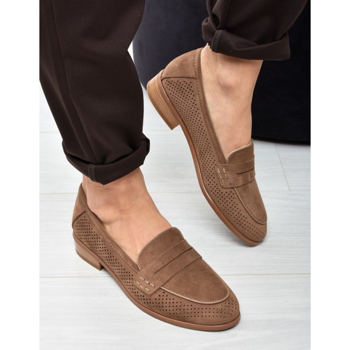 Mokasyny damskie Potocki 12585 Khaki