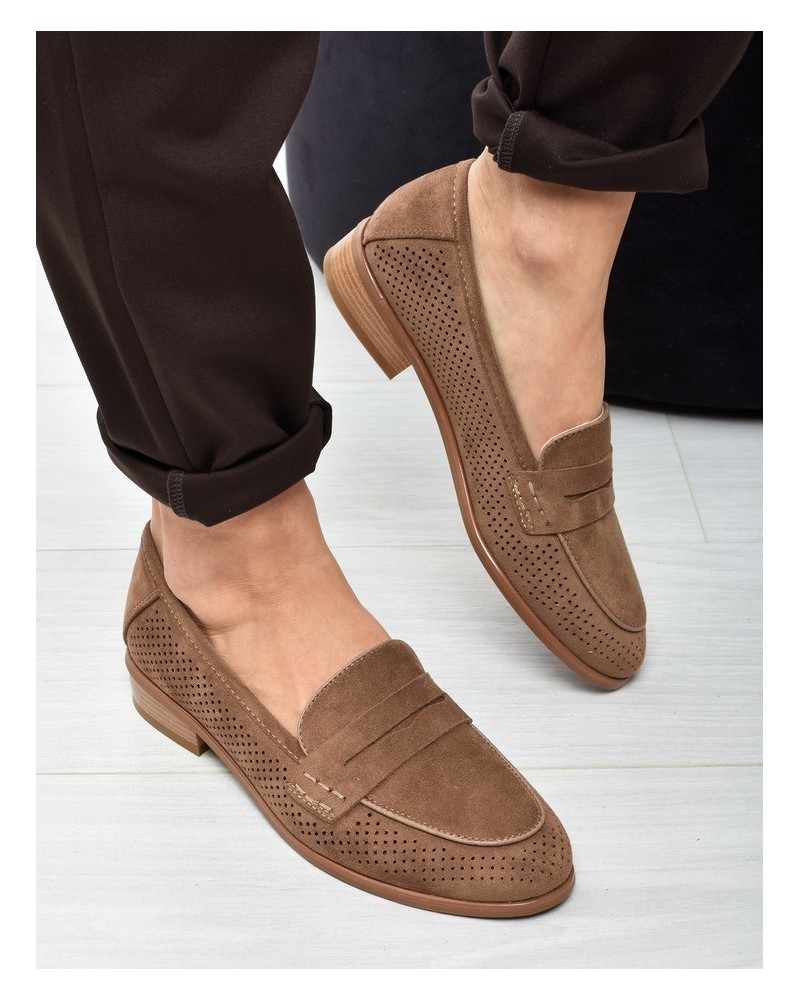 Mokasyny damskie Potocki 12585 Khaki