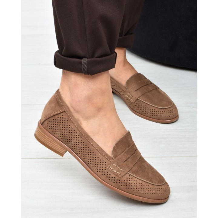 Mokasyny damskie Potocki 12585 Khaki