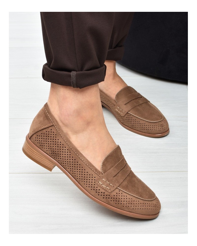 Mokasyny damskie Potocki 12585 Khaki