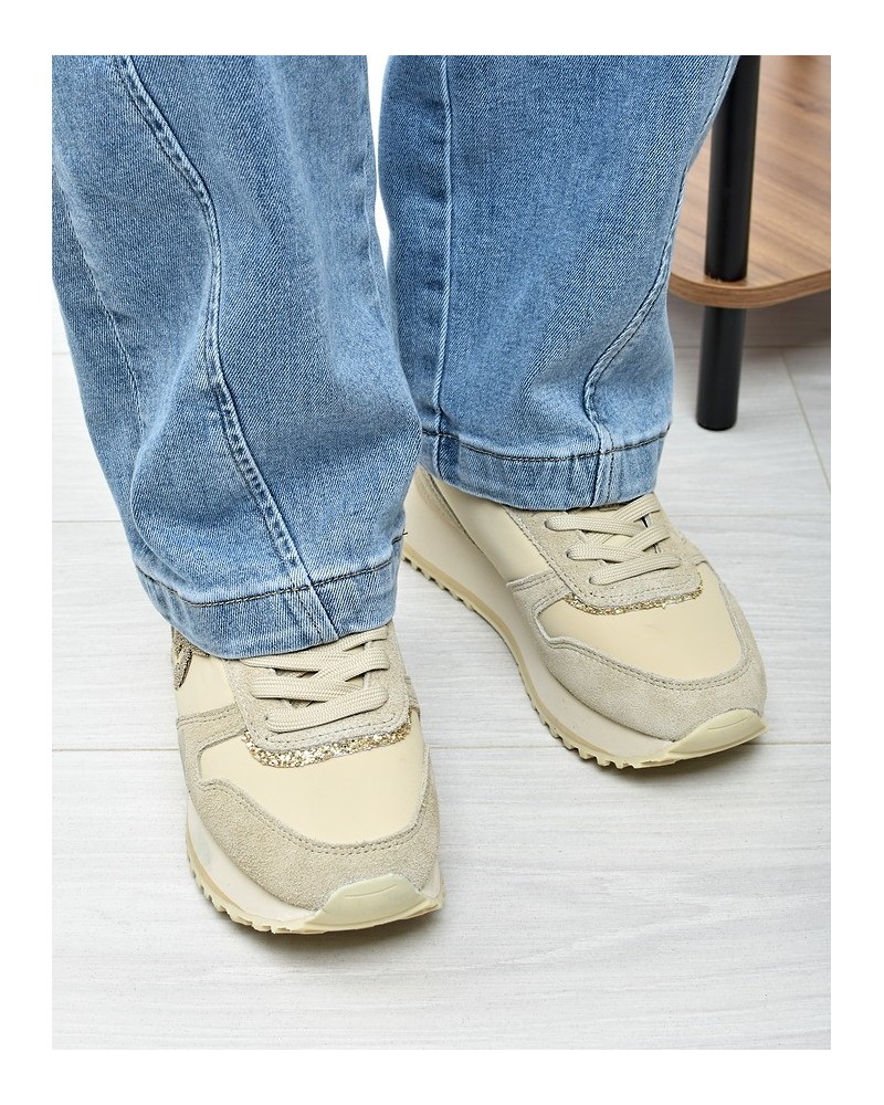 Sneakersy damskie Kobbo 100103 Beż