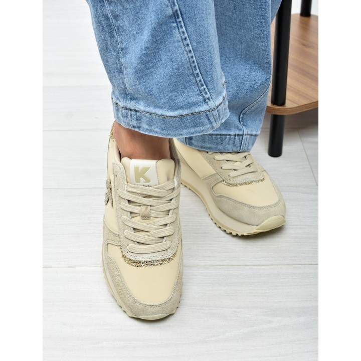Sneakersy damskie Kobbo 100103 Beż