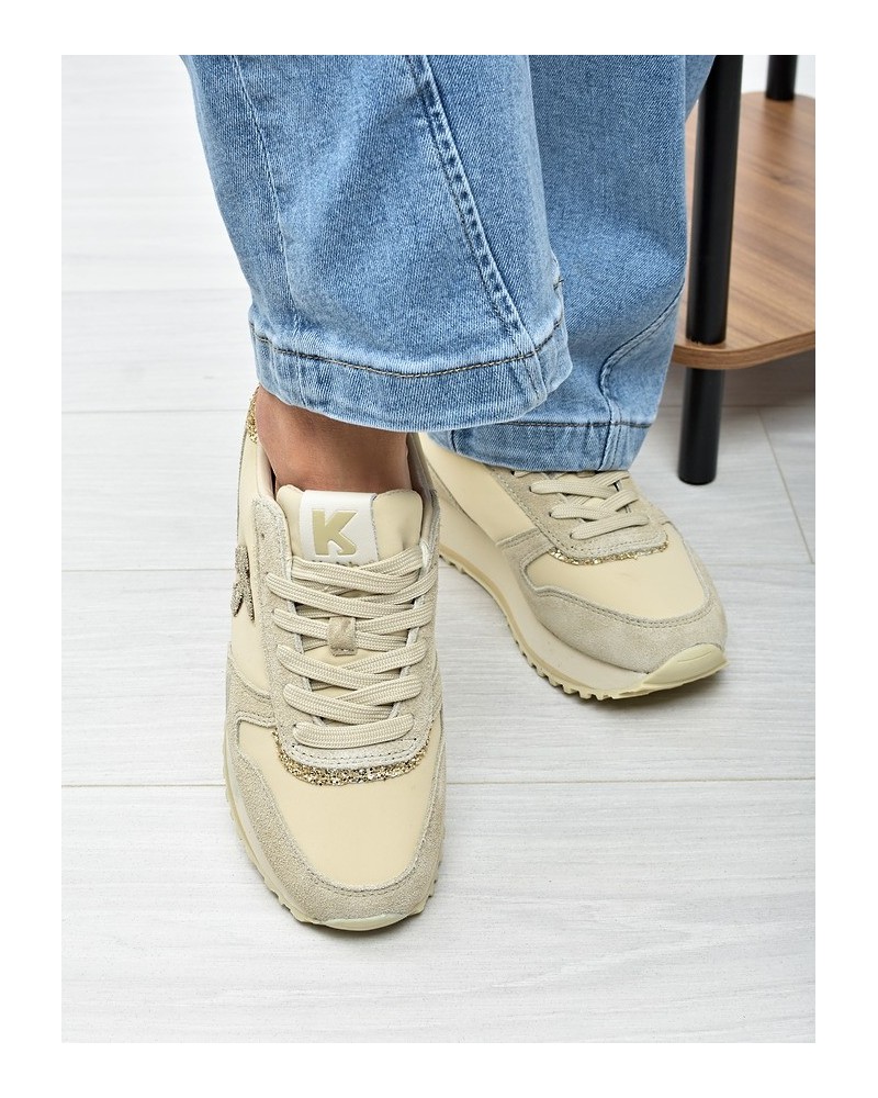 Sneakersy damskie Kobbo 100103 Beż