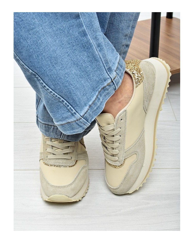 Sneakersy damskie Kobbo 100103 Beż