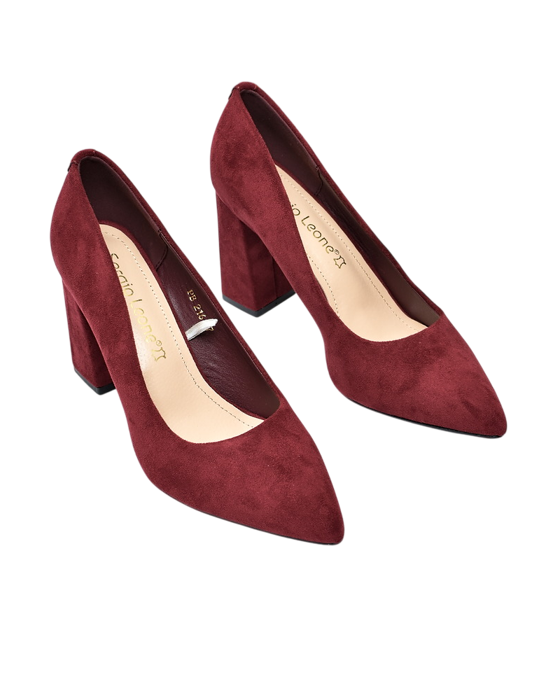Obuwie damskie Sergio Leone PB216 Bordo zamsz