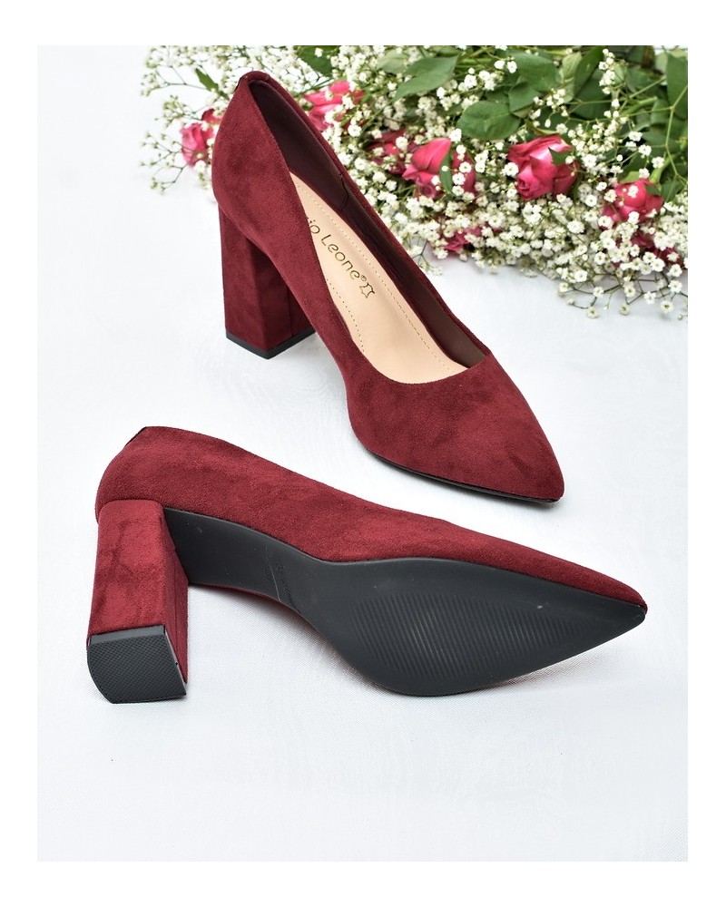 Obuwie damskie Sergio Leone PB216 Bordo zamsz
