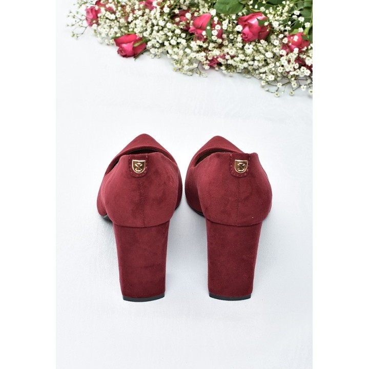 Obuwie damskie Sergio Leone PB216 Bordo zamsz